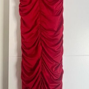 Guess - Elegant Red Ruched Dress (size S)